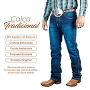 Calça Jeans Tradicional Lisa Farm Homem Com Lycra Os Boiadeiros
