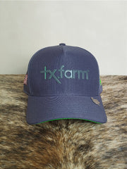 Boné Country Tx Farm Original Logo Escrito Cinza e Verde