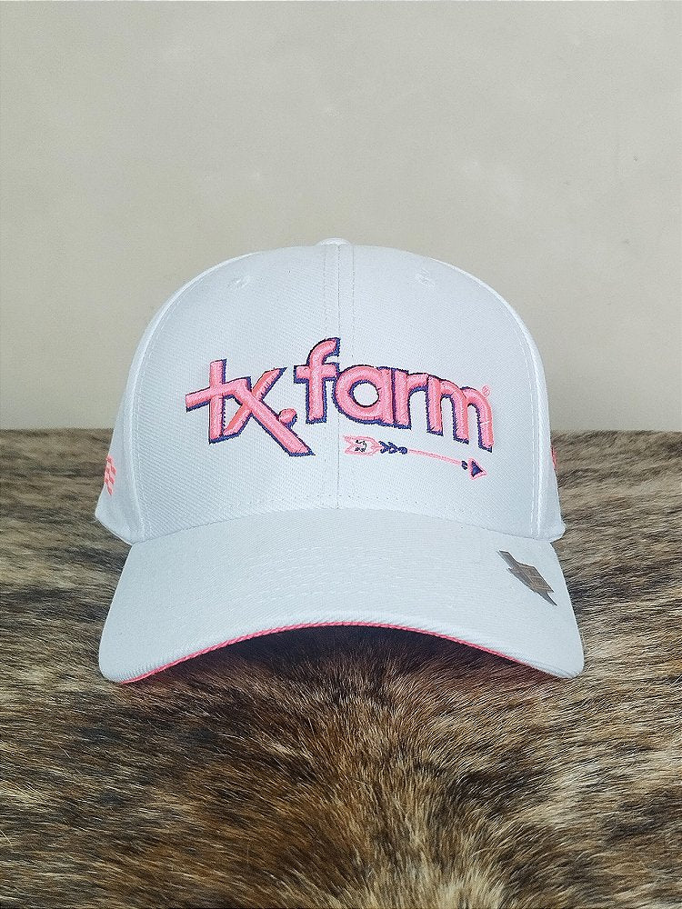 Boné Country Texas Farm Feminino Original Aba Curva Branco