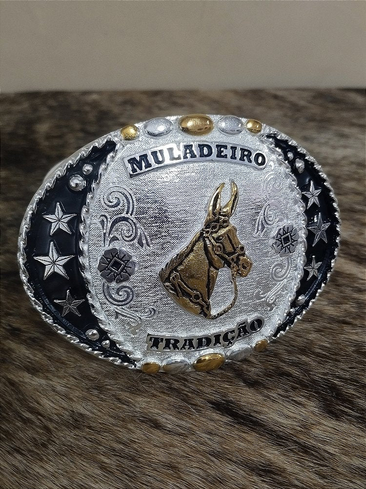 Fivela Muladeiro Cowboy Brand Master Country Oval Rodeio Top
