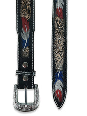 Cinto Country Cowboy Rodeio Cavalgada Preto Marrom Pena