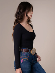 Body Texas Farm Original Manga Longa Canelado Neutral Agro