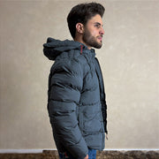 Jaqueta De Frio Intenso Casaco Forrado Estiloso Puffer Cinza