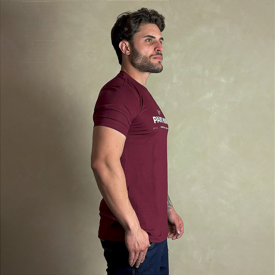 Camiseta Masculina Country Vinho Algodão Agro Paint Horse