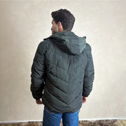 Jaqueta Masculina Puffer Blusa De Frio Com Capuz Verde