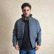 Jaqueta Casaco Masculino Blusa Puffer Inverno Zíper Cinza