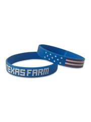 Pulseira Country Texas Farm Silicone Original Azul e Branco