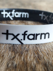 Pulseira Country Texas Farm Silicone Dupla Preto e Branco