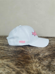 Boné Country Texas Farm Feminino Original Aba Curva Branco