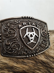Fivela Ariat Country 11cm Western Premium Quadrada Logo