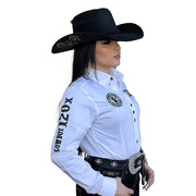 Camisete Feminina Country Manga Comprida Bordada Tx Cowboy 120x