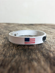 Pulseira Country Silicone Ariat Farm Branco Premium Cowboy