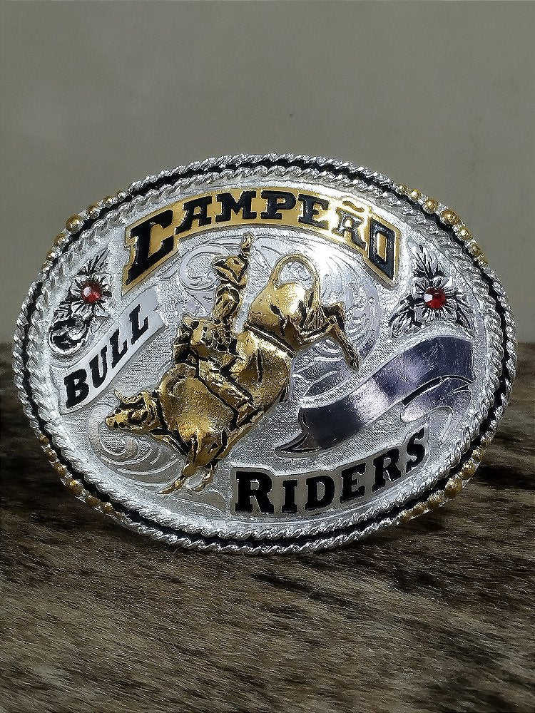 Fivela Country Master Redonda Prata Western Bull Rider Top