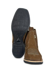 Botina Country Masculina Couro Trabalho Cano Baixo Confort