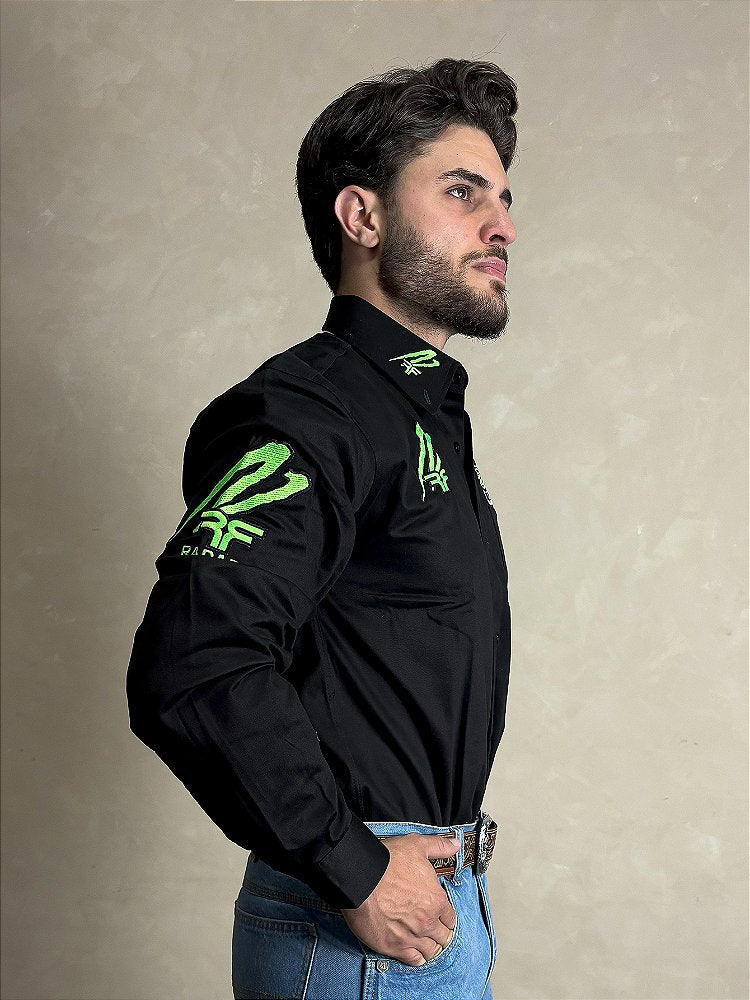 Camisão Masculina Radade Bordada Cowboy Manga Comprida Agro