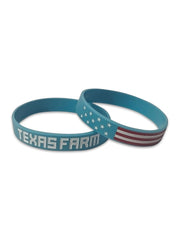 Pulseira Country Texas Farm Silicone Original Azul Claro