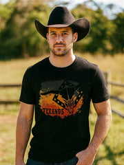 Camiseta Tx Moda Country Preta Agro Rodeio Manga Curta
