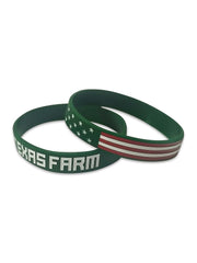 Pulseira Country Texas Farm Silicone Original Verde e Branco