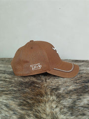 Boné Country Texas Farm Feminino Original Aba Curva Marrom