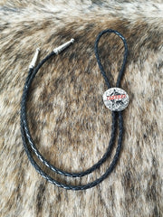 Gravata Country Colar Feminino Ajustável Couro Pbr