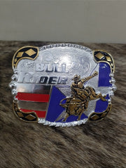 Fivela Bull Rider Prata Quadrada Master Country Western Agro