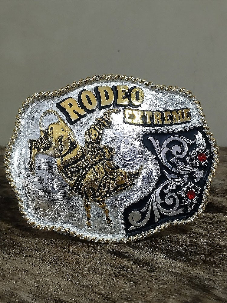 Fivela Country Master Dourada Prata Western Bull Rider Agro