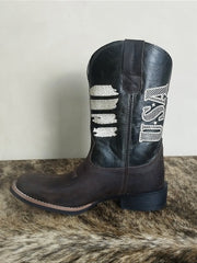 Bota Texana Masculina Texas Rodeo Couro Marrom Escuro USA