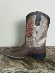 Bota Texana Masculina Texas Rodeo Couro Legítimo Marrom EUA