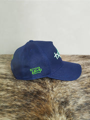 Boné Country Tx Farm Original Logo Escrito Azul e Branco
