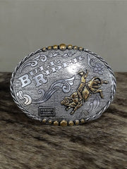 Fivela Bull Rider Prata e Dourada Master Country Western Top