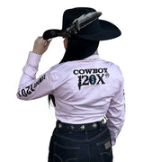 Camisete Feminina Country Manga Comprida Bordada Tx Cowboy 120x