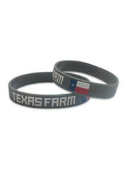 Pulseira Country Texas Farm Silicone Original Cinza e Branco