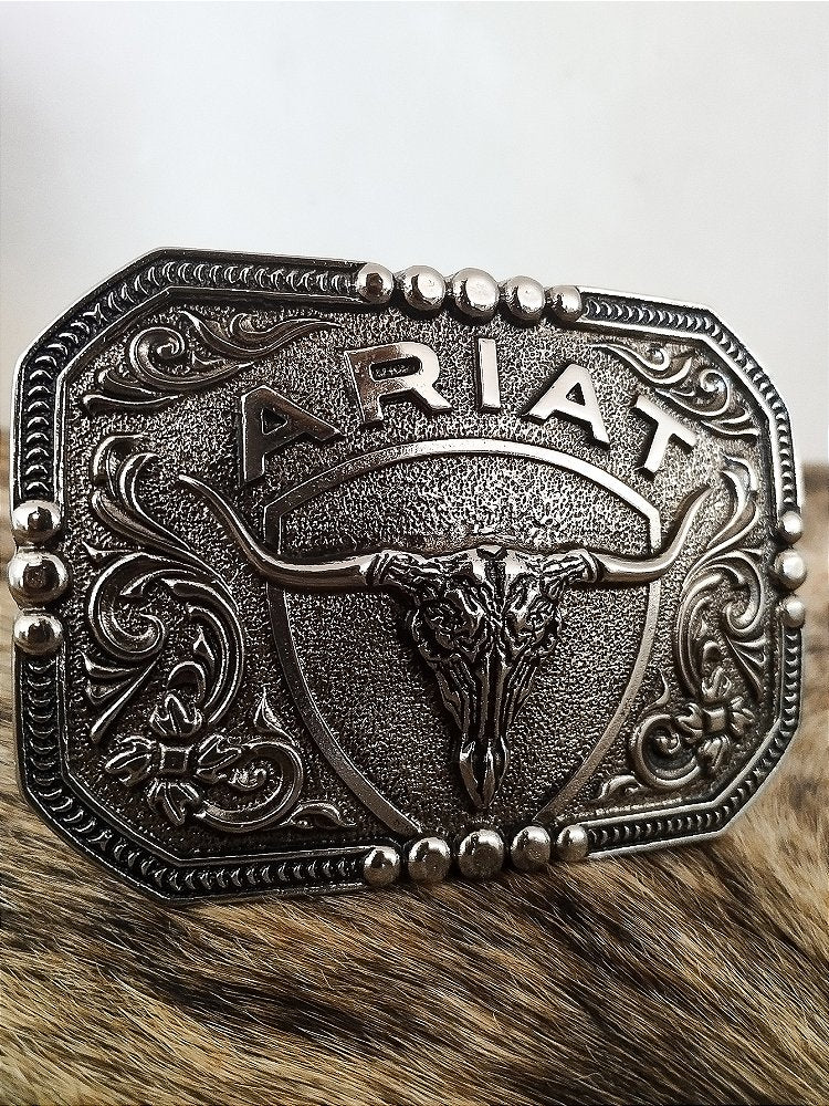 Fivela Ariat Country 11cm Western Premium Quadrada Prata