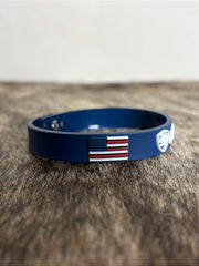 Pulseira Country Silicone Ariat Farm Azul Premium Estilosa