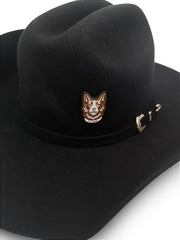 Pin Metalizado Texas Farm Broche Chapéu Texano Americano Top