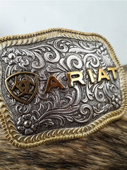 Fivela Ariat Country 11cm Western Premium Prata e Dourado