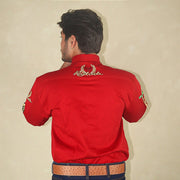 Camisa Country Masculina Bordada Manga Longa Cowboy Green Radade