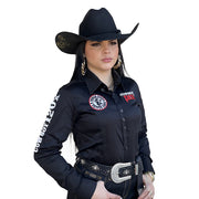 Camisete Feminina Country Manga Comprida Bordada Tx Cowboy 120x