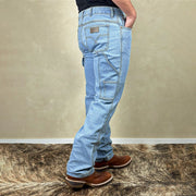 Calça Jeans Estilo Country Masculina Larga Rodeio Pura Raça