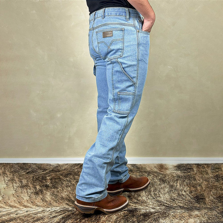Calça Jeans Estilo Country Masculina Larga Rodeio Pura Raça