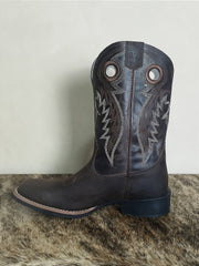 Bota Texana Masculina Texas Rodeo Couro Cowboy Original Café