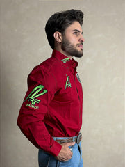 Camisão Masculina Radade Bordada Cowboy Manga Comprida Agro