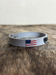 Pulseira Country Silicone Ariat Farm Cinza Texas Premium