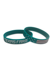 Pulseira Country Texas Farm Silicone Original Azul Turquesa