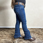 Calça Jeans Infantil Feminina Menina Country Flare Boiadeira