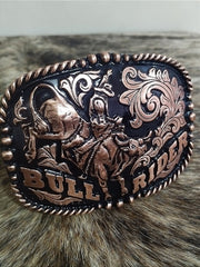 Fivela Bull Rider Bronze Master Country Cowboy Rodeio Western