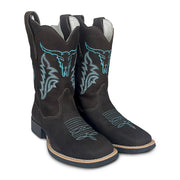 Bota Feminina Texana Bico Quadrado Solado Borracha Rodeio