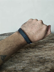Pulseira Country TxFarm Silicone Bandeira Preto Cinza Escuro