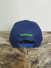 Boné Country Tx Farm Original Logo Escrito Azul e Branco