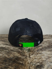 Boné Country Telinha Aba Curva Texanos Rodeio Tx Preto Verde